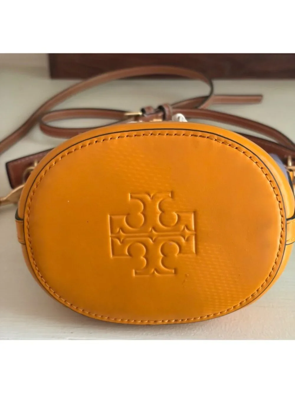 Tory Burch Colorblock Bucket Bag Multicolor Summer Crossbody Tote - Picture 8 of 15